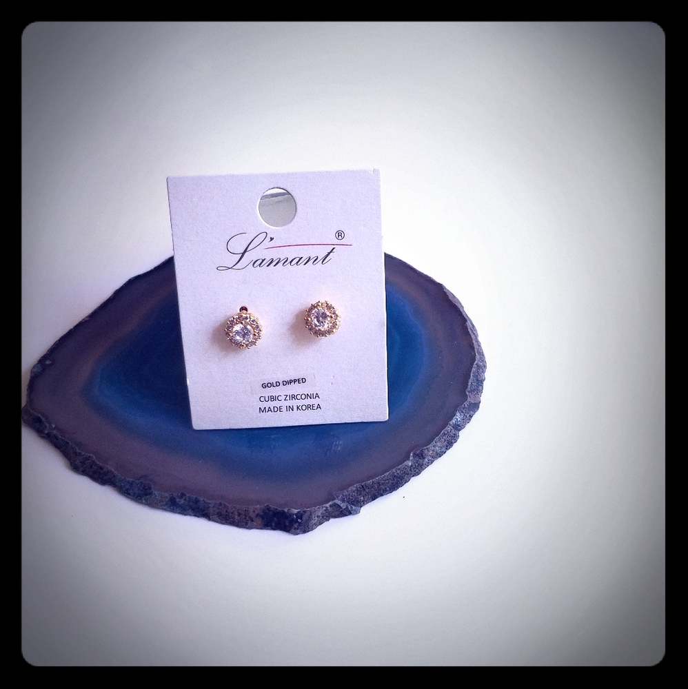 Lamant Gold Colored Stud Earrings